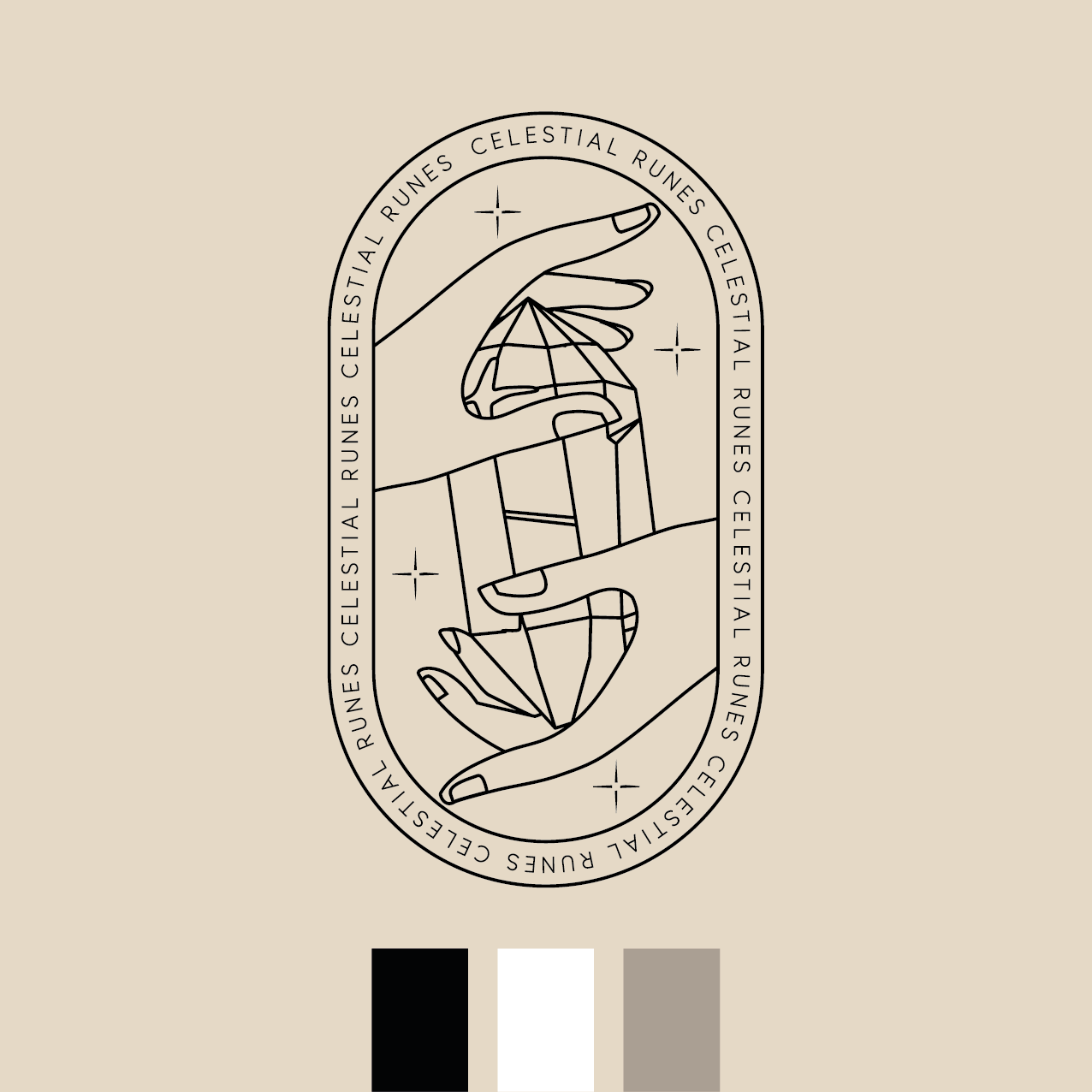 Beige minimal rectangular graphic design